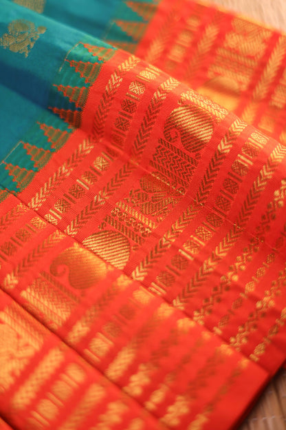 Teal & Orange Body Pavaadai - 3 Y