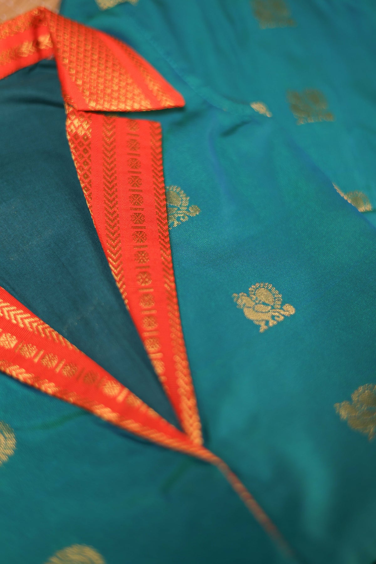 Teal & Orange Body Pavaadai - 3 Y