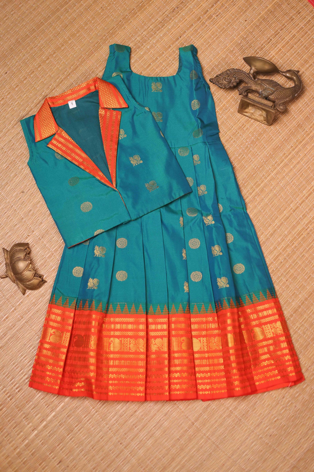 Teal & Orange Body Pavaadai- 1Y